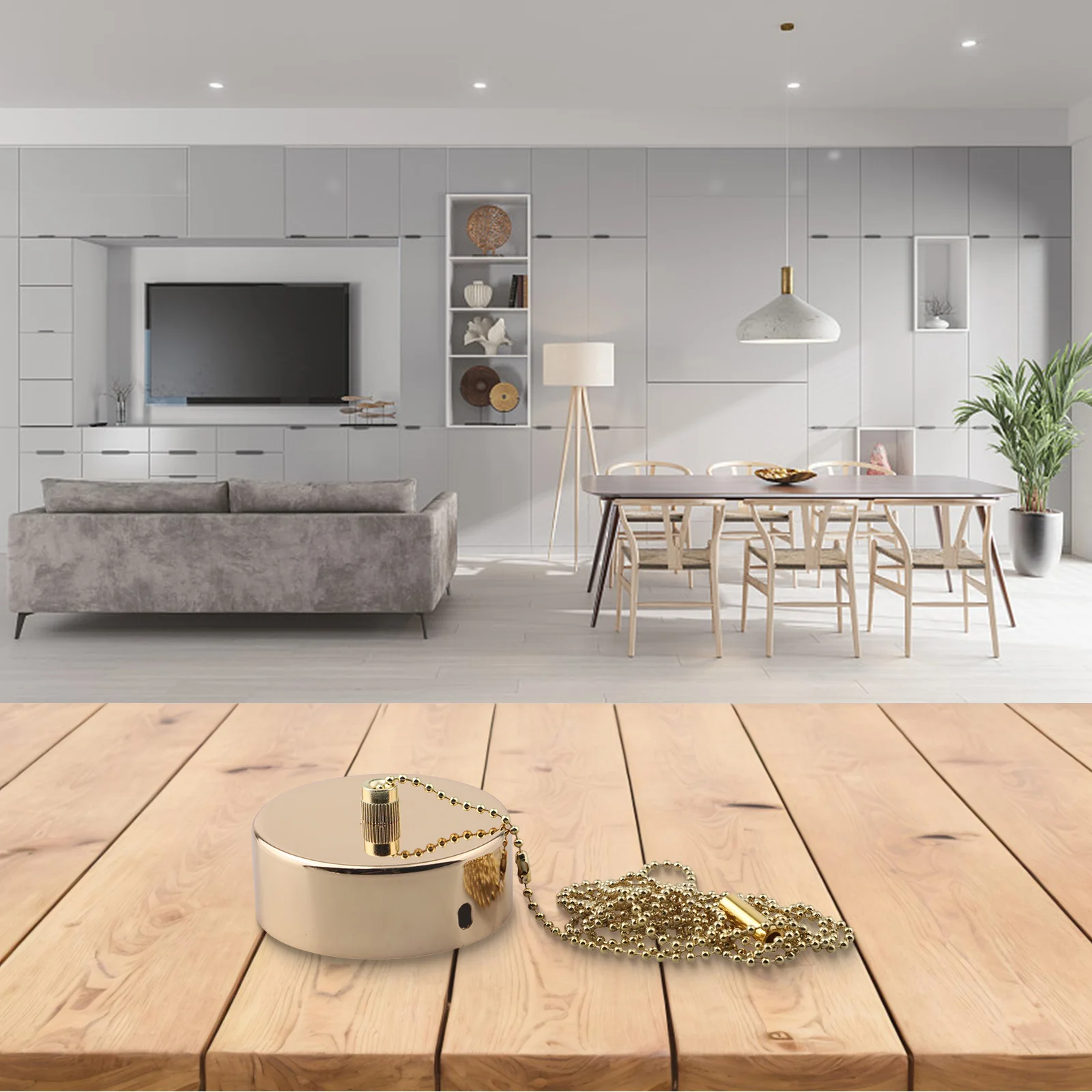 

Easily Accessible Bathroom Lighting Elegant Ceiling Mounted Pulley System Featuring a Generous Length of Two Meters