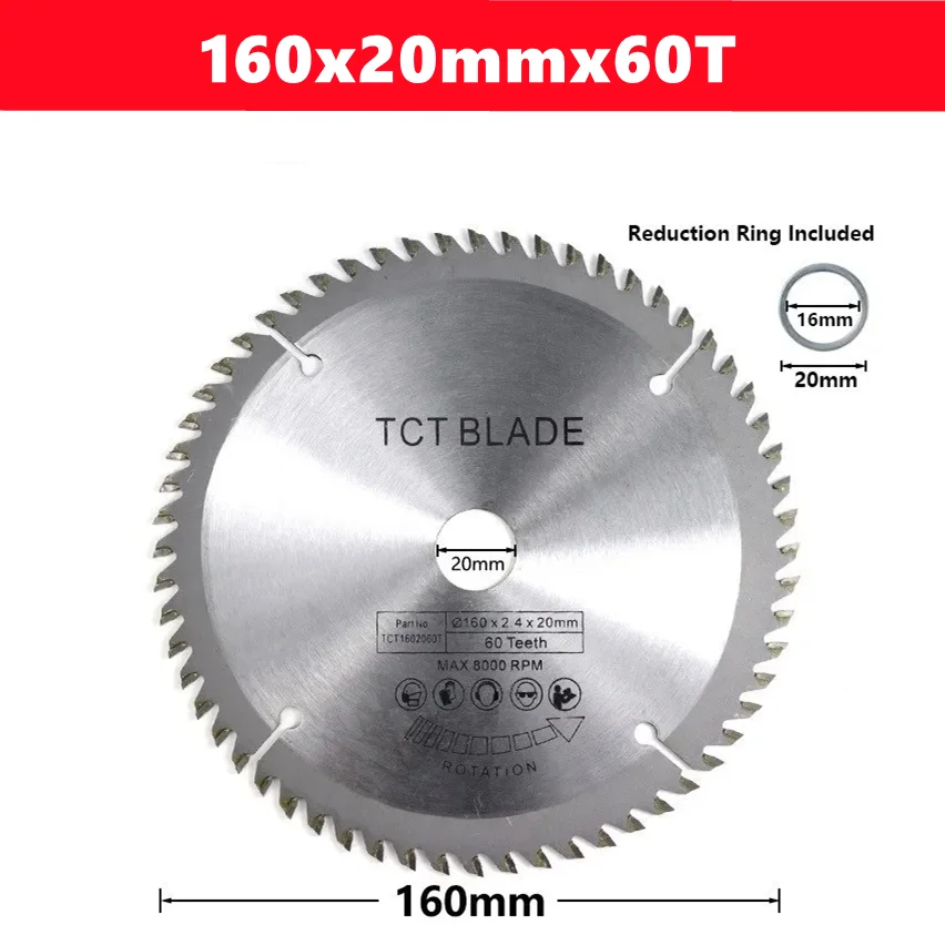 1pcs TCT houtbewerking zaagblad conventionele tandvorm 110/115/136/160/165/185/210/250/305mm houtbewerking zaagblad snijgereedschap
