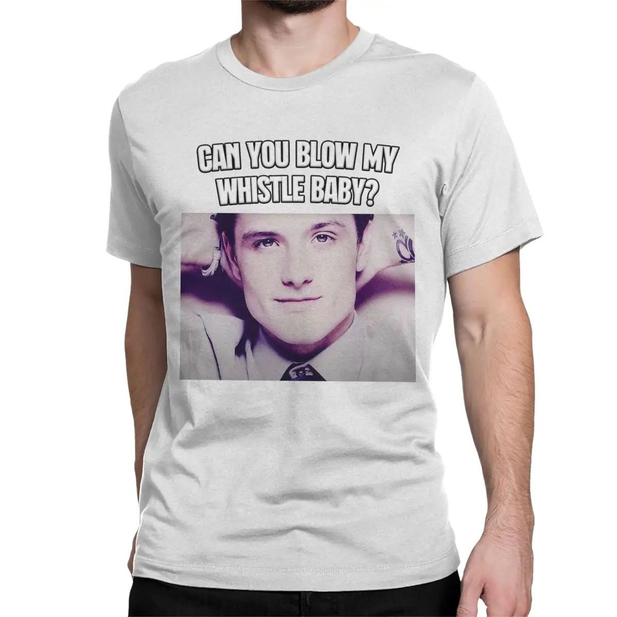 Josh Hutcherson T Shirt for Men Women Pure Cotton T-Shirt Can You Blow My Whistle Baby Tee Shirt  Clothing Graphic Printed