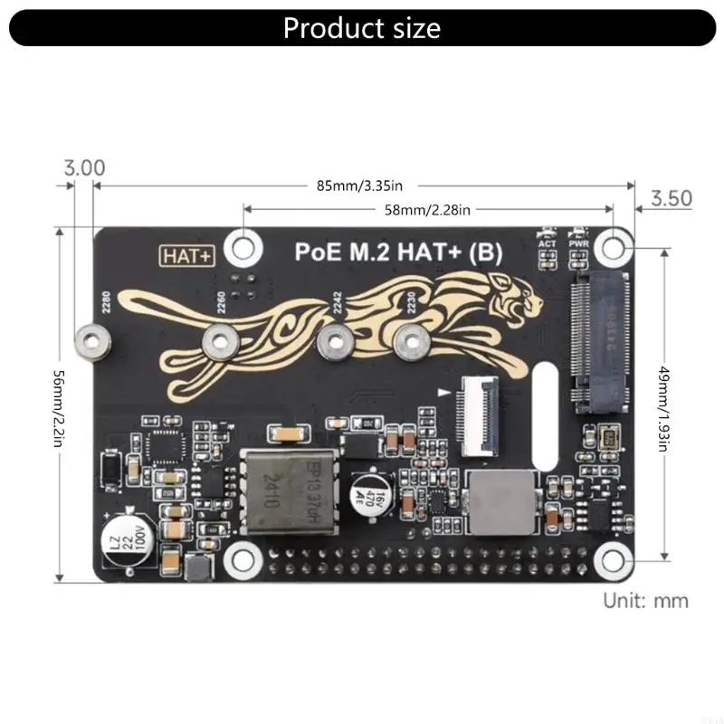 Q84A PCIe M.2 Adapter Power over Ethernet For Development Board Support NVMe SSD