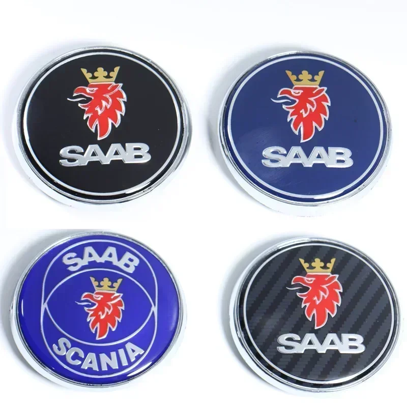 68mm Car SAAB Front Hood Bonnet Logo Rear Trunk Boot Badge Emblem For SAAB 9 3 9 5 9-3 9-5 Sticker Accessories