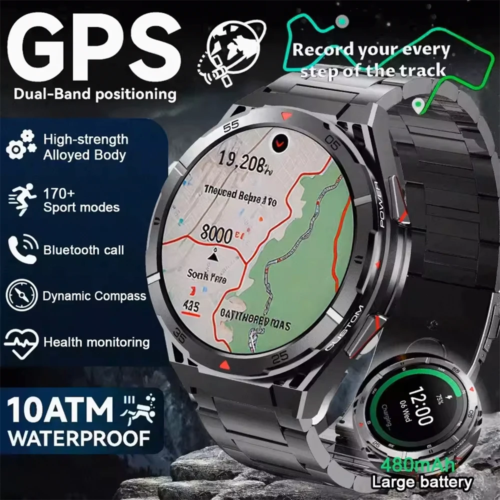 

2025 New For HUAWEI Original Premium GPS SmartWatch Ultra HD AMOLED Display Built-in GPS BT Call 10ATM Waterproof Smart Bracelet