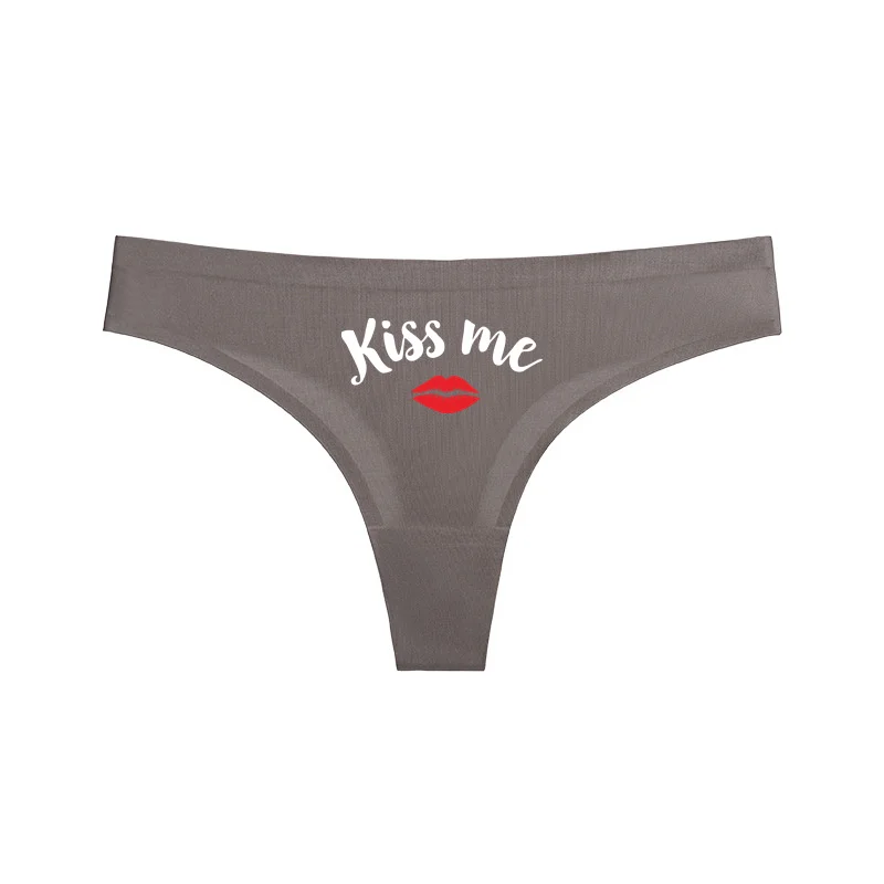 Kiss Me Sexy Lips Oversize Women\'s Sexy Underwear Pink Peach Panties for Women Lovely Underpant Women\'s Intimates Seamless Thong