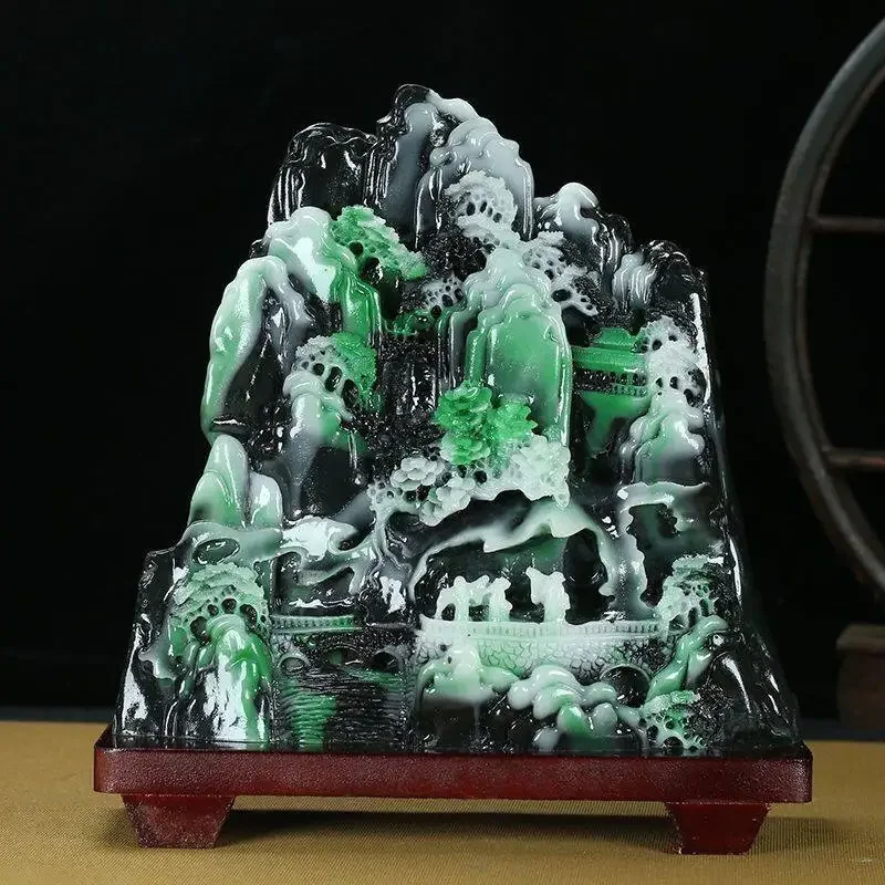 Shoushan stone carving imitation Dushan jade ornaments, fortune and prosperity porch ornaments, ornamental small ornaments, hand