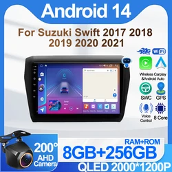 Android 14 For Suzuki Swift 2017 2018 2019 2020 2021 Car Radio 2din 9 inch Multimedia Video Player GPS Navigation Carplay  5G