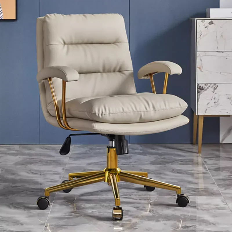 

White Computer Armchair Swivel Chair Living Room Chairs Office Desk Rotating Luxury Furniture Bedroom Gamming Muebles Wheels