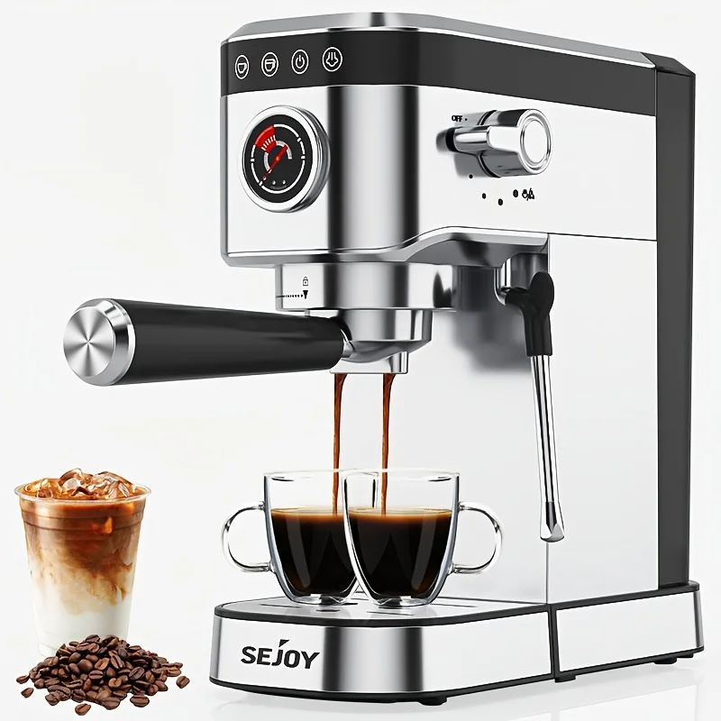 SEJOY Semi-Automatic Espresso Machines, Professional Espresso Machine with Milk Foam, Stainless Steel Expressions Machine