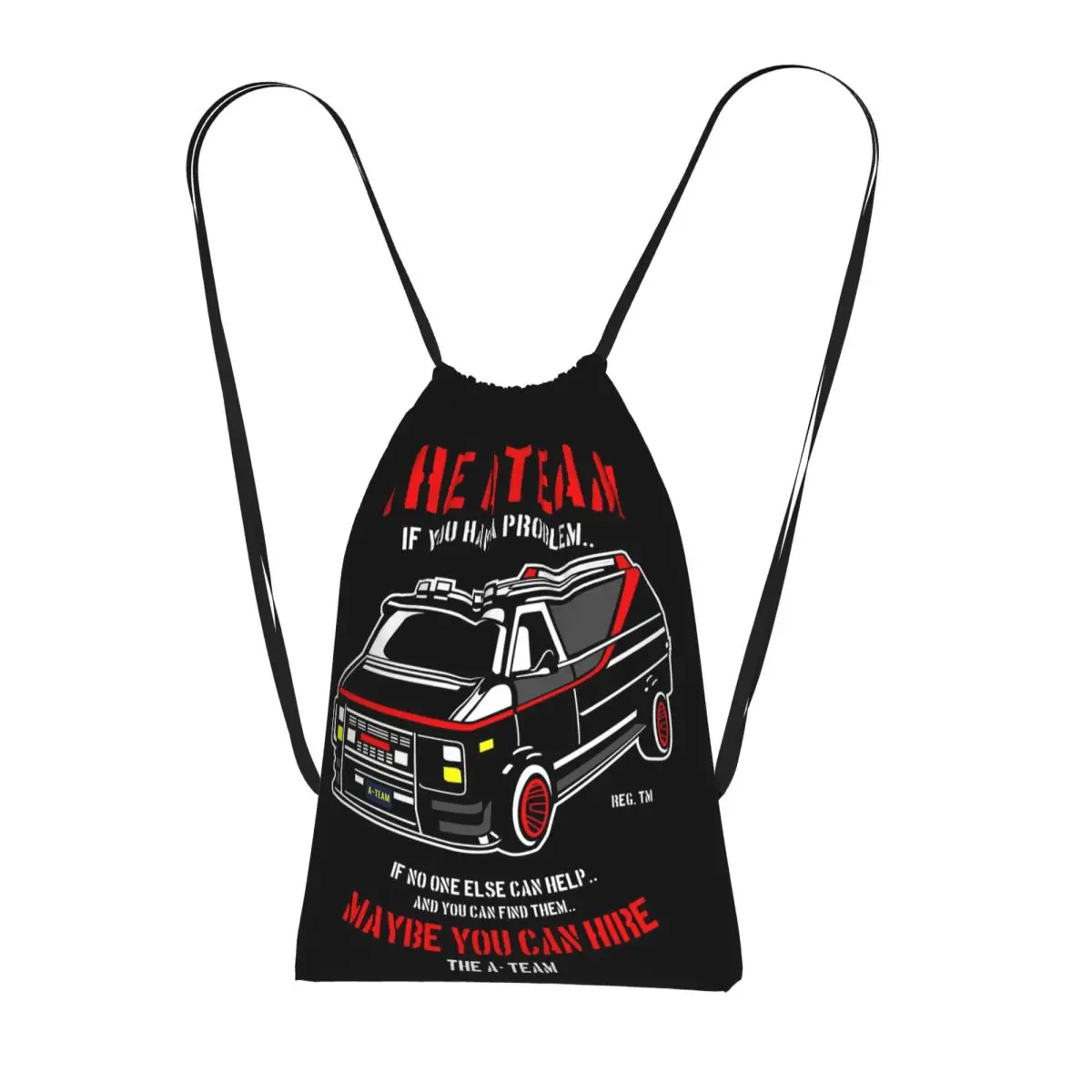 The A Team Drawstring Backpack Sports Gym Bag Portable Travel Drawstring Bag for Men Women