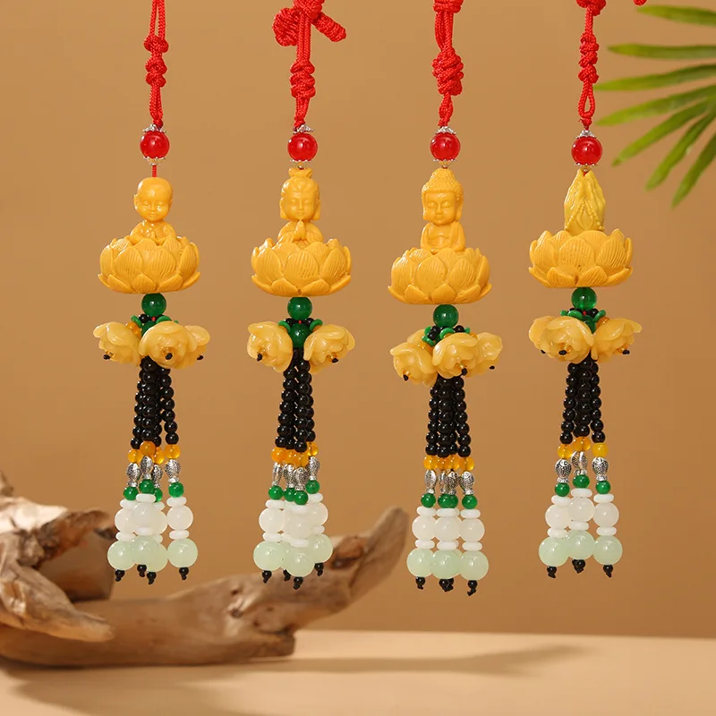 

Chinese Style Lucky Fu Lotus Buddha Statue Pendant Creative Gift Home Car Hanging Accessories Decor Auto Interior Car Pendant Gi