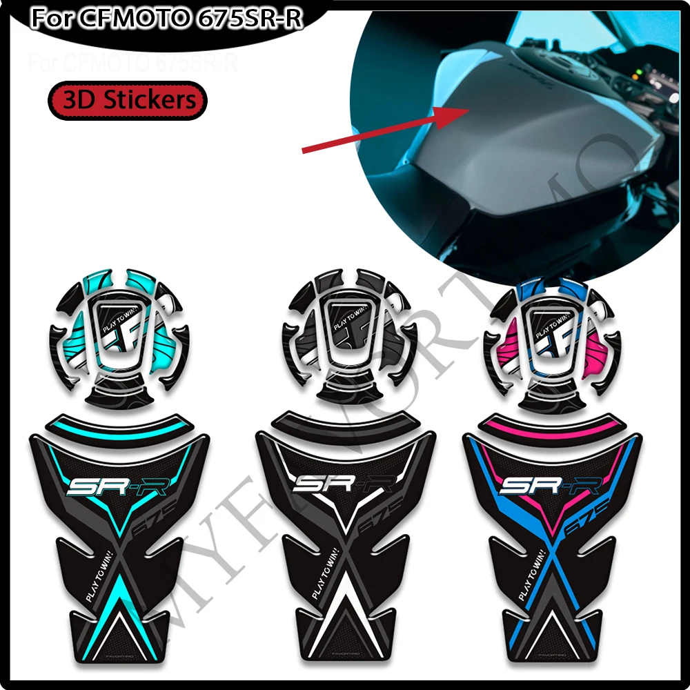 Motorcycle For CFMOTO 675SR-R 675SRR 675 SR R 675SR Tank Pad Side Grips Gas Fuel Oil Knee Protector Stickers Decals 2024 2025