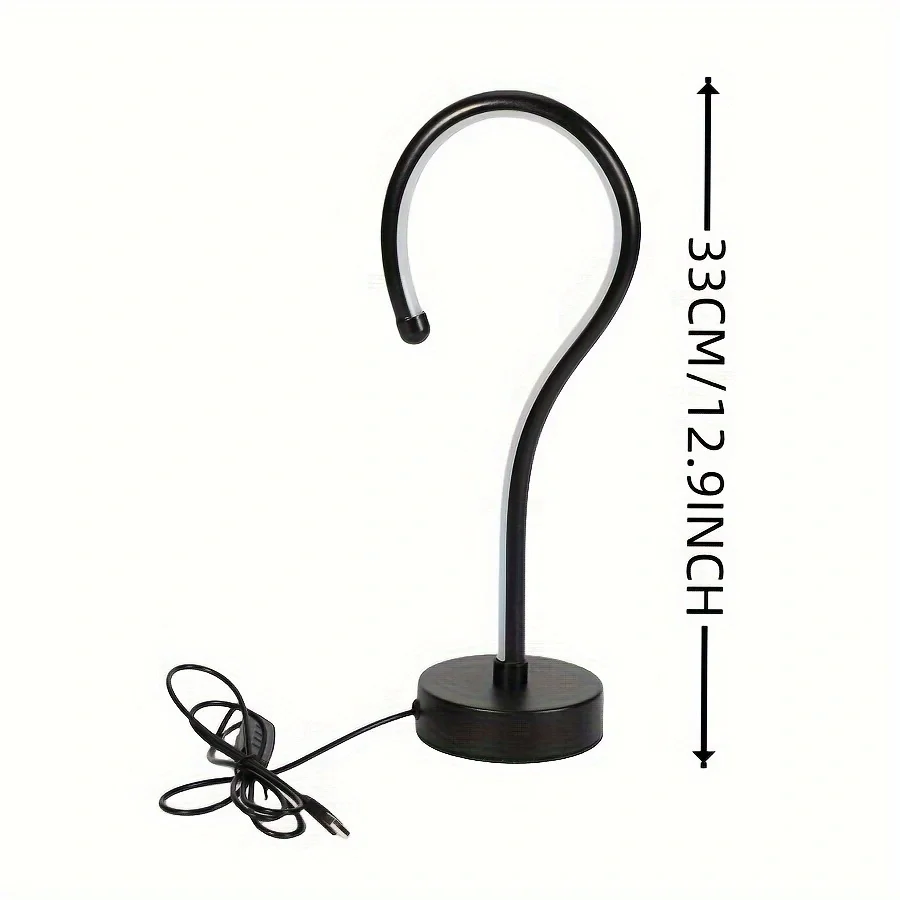 1PC Creative Question Mark Shape USB Three-color Dimming Desktop Decorative Desk Lamp