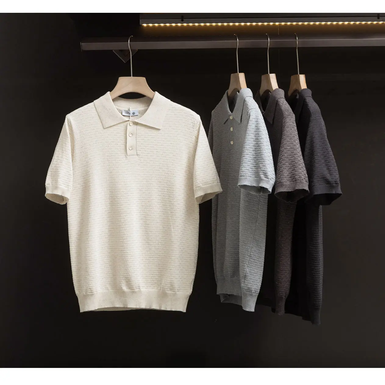 Men's Polo Shirt Short Sleeve Knitted Half Sleeve T-Shirt Commute Business Summer Casual Loose Fit Solid Color POLO Neck