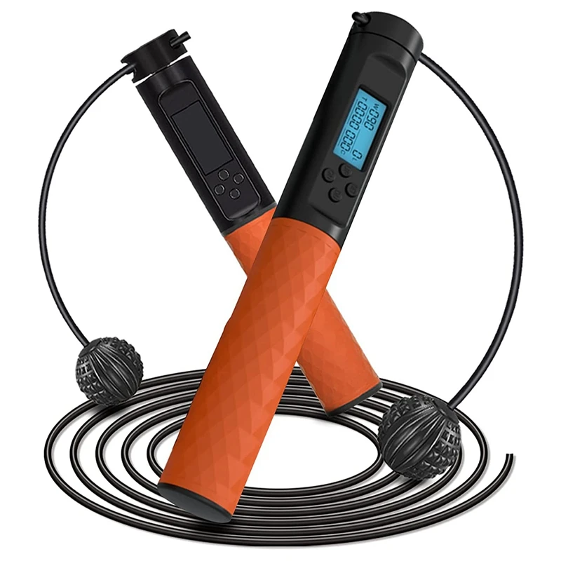 New-Jump Rope With Calorie Counter Digital Skipping Rope Fitness With Weighted Handles Adjustable Length Jumping Rope