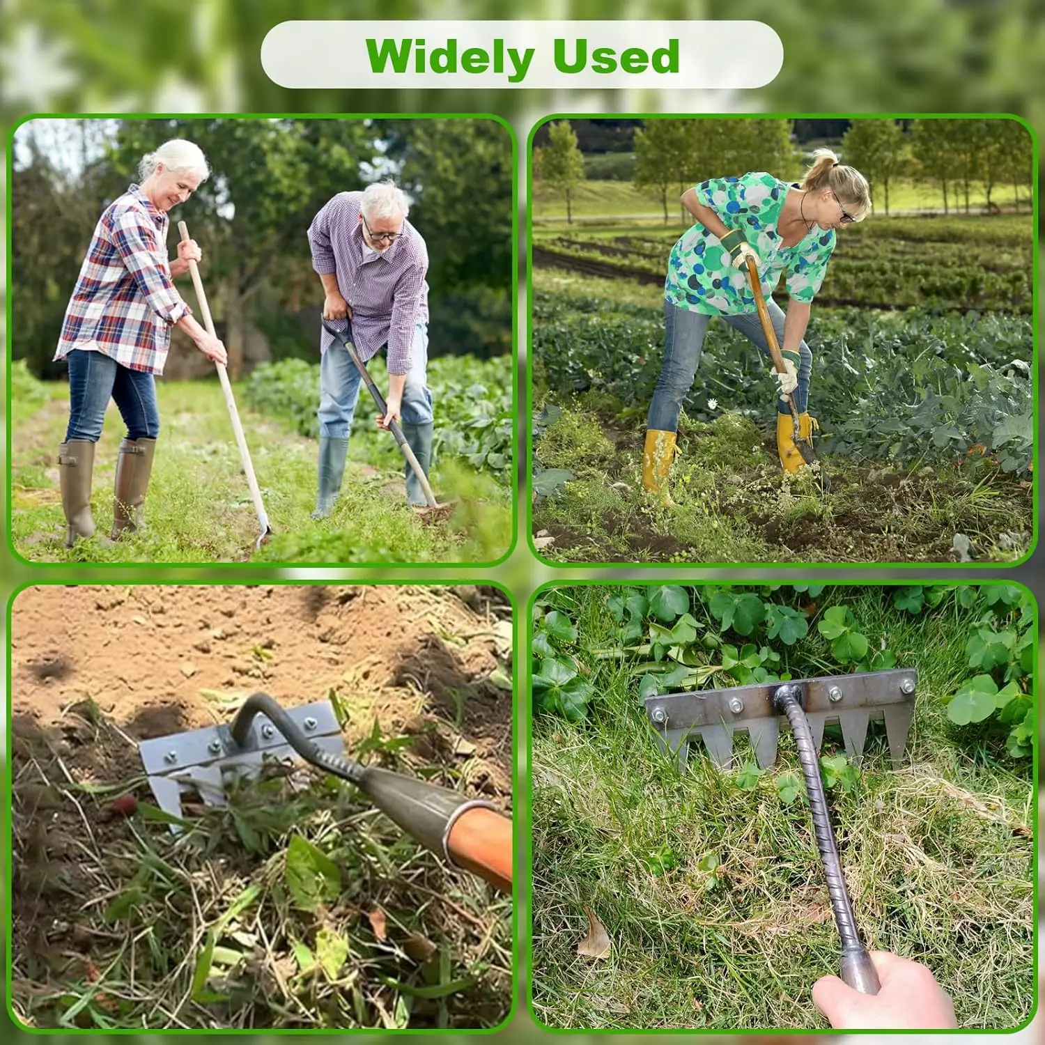 5/6/7/8 Teeth Iron Gardening Hoe Weeding Rake Farm Tool Grasping Raking Loosening Soil Nail Rake Tool Artifact Harrow Farm Tool image 4
