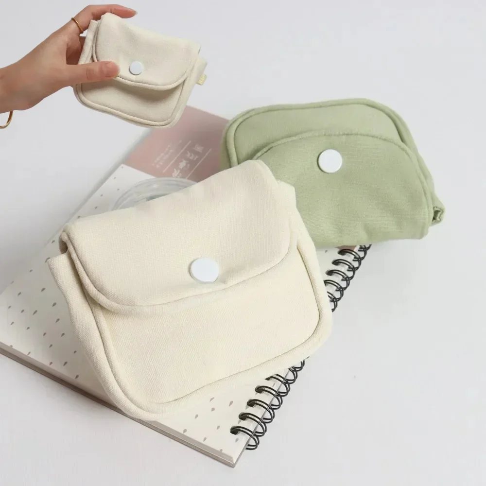 

Fashion Portable Coin Purse New Solid Color Mini Cash Wallet Lightweight Cotton Headphone Bag Women Key Pouch Travel Card Holder