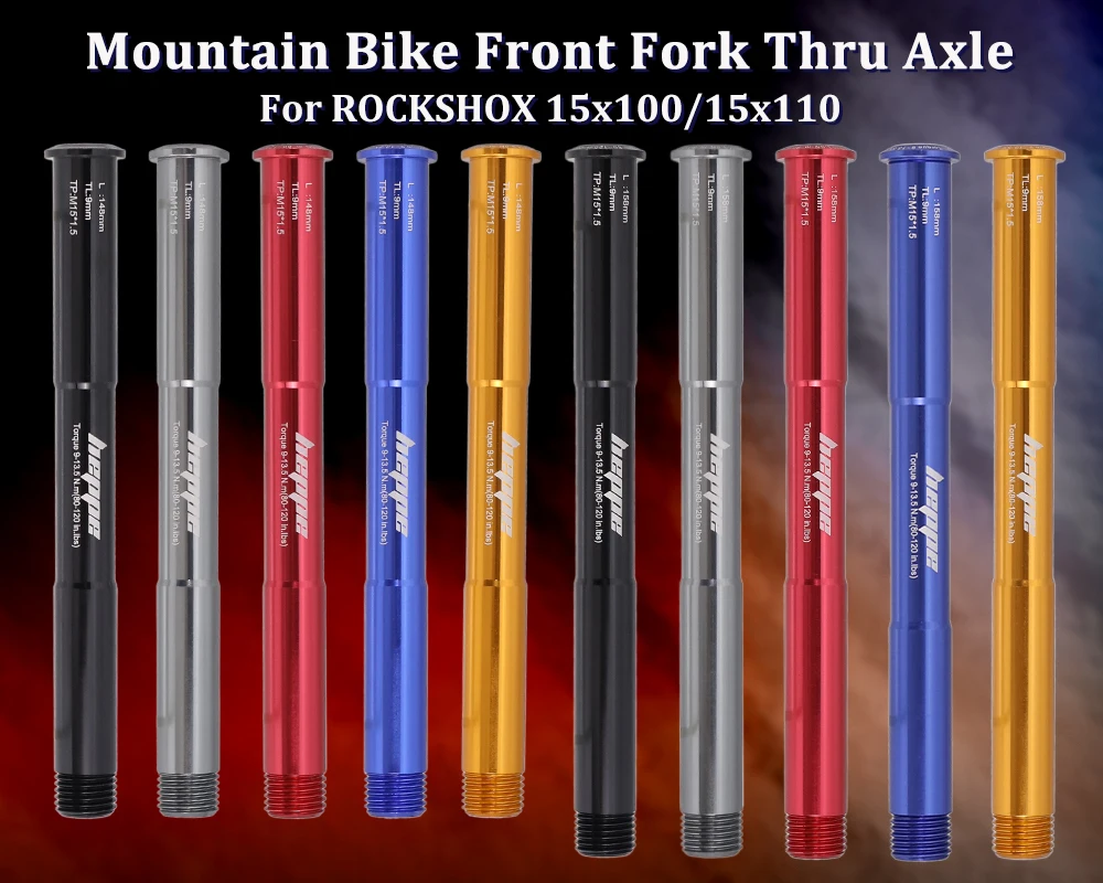 HEPPE Fahrrad Vorderradgabel Steckachse MTB Gabel Zylinderschaft M15 Steckachse Spieß Mehrfarbige Achse für 15x100 15x110 ROCKSHOX Gabel – Detail 10