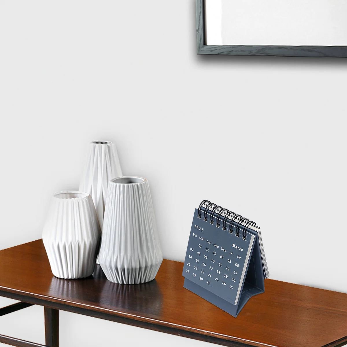 

Mini 2021 Desk Calendar Grey Foldable Coil Paper Board Stand Office School Home Desktop Memo Gift 2021 Desk Calendar