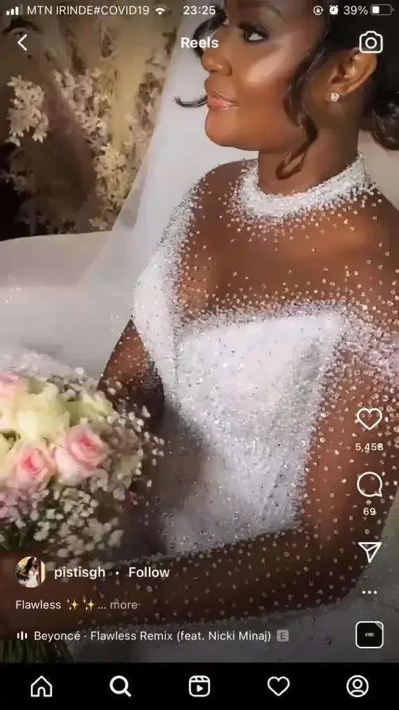 Customized New Fashion African Mermaid Long Sleeve Lace Customization Custom Made Bridal Bride Wedding Dress