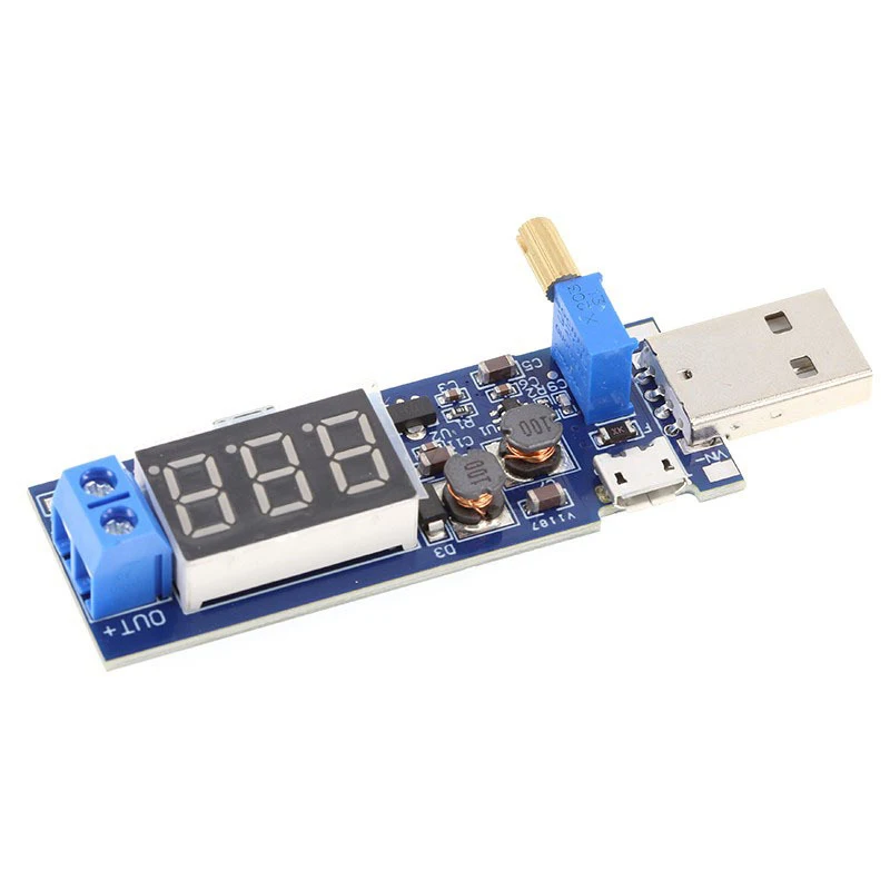 DC-DC 5V to 3.5V / 12V USB Step UP / Down Desktop Power Supply Module Adjustable Boost Buck Converter Voltmeter Out DC 1.2V-24V
