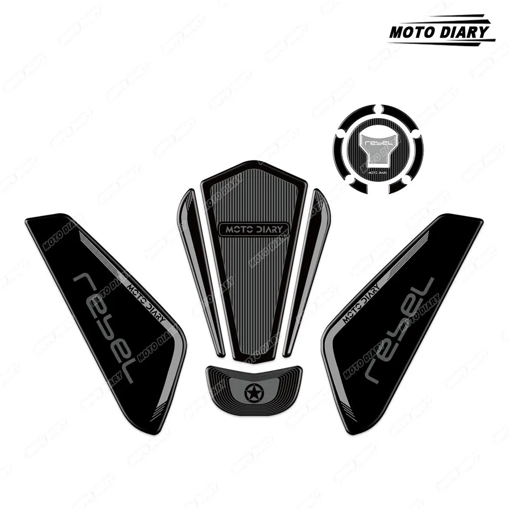 3D Resin Motorcycle Fuel Tank Pad Sticker Gas Tank Protection Decals Waterproof For Rebel 1100 CMX 1100 2021-2025 2024 image 4