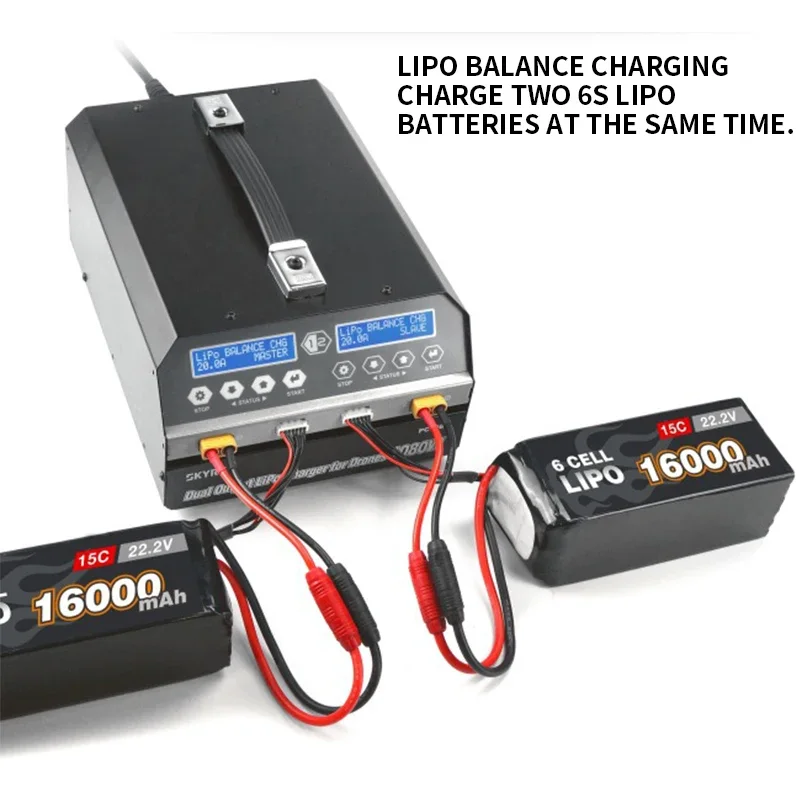 20A 1080W SKYRC-PC1080 6S Lipo Lithium Battery Charger 540W*2 Dual Channel for Agricultural