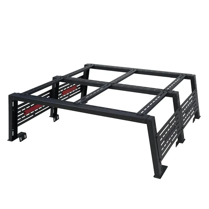 KQX Factory Hot Selling Texture Black Powder Coated 4x4 Pickup Truck Bed Rack Cargo System