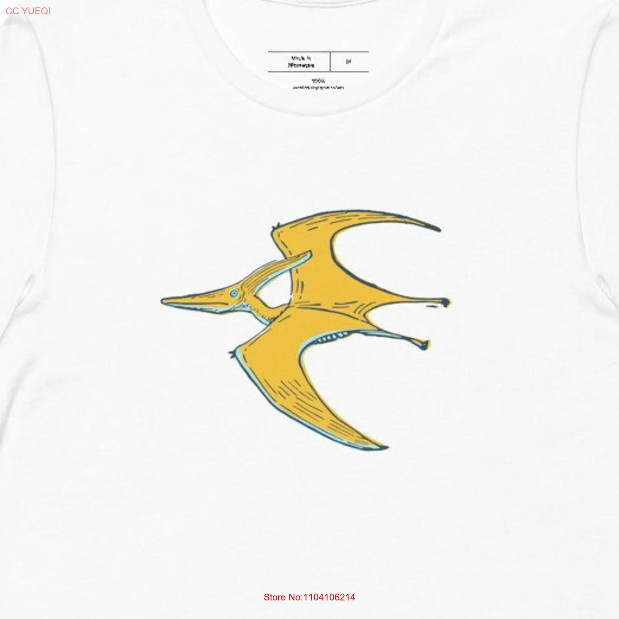 Pterodactyl Vintage design t shirt long or short sleeves