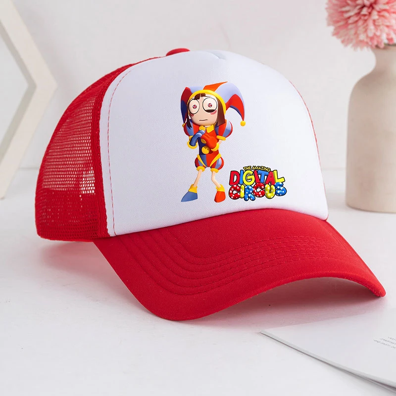 

The Amazing Digital Circus Pomni Baseball Cap for Children Cartoon Print Hat Summer Breathable Kid Cap Hip Hop Net Hat Xmas Gift