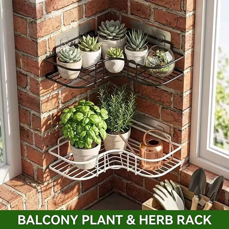 1Pcs RV specific non perforated triangular storage rack camping vehicle corner storage rack transparent non stick to the wall