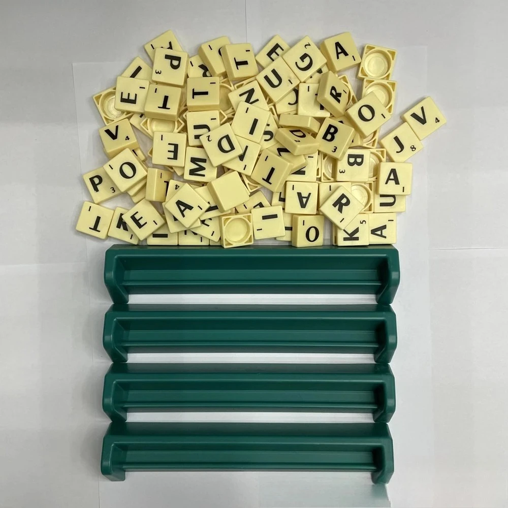 Game accessories include 100 letter blocks and 4 green plastic game stands game Instant Word Board Game accessories