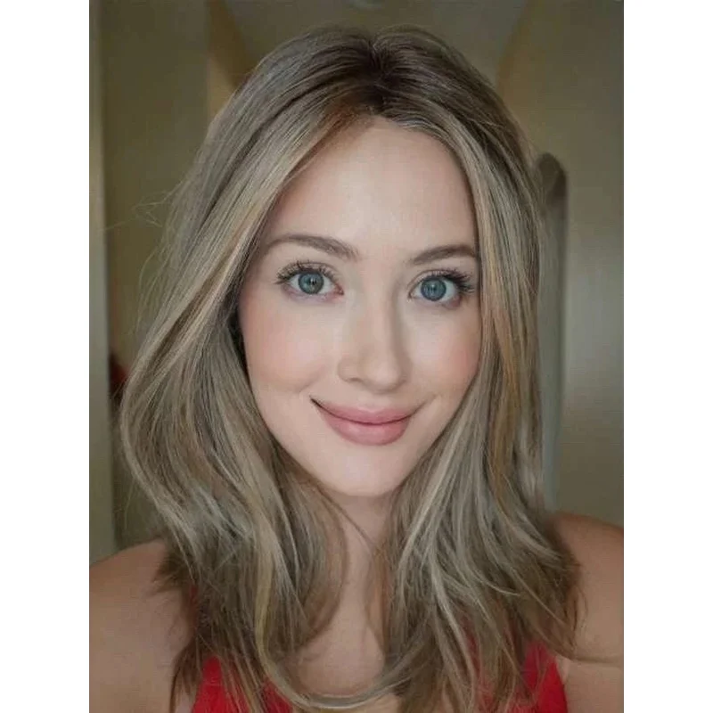 Hair Fashion Charming Women's Short Brown Mix Blond Wavy Wigs 16 In