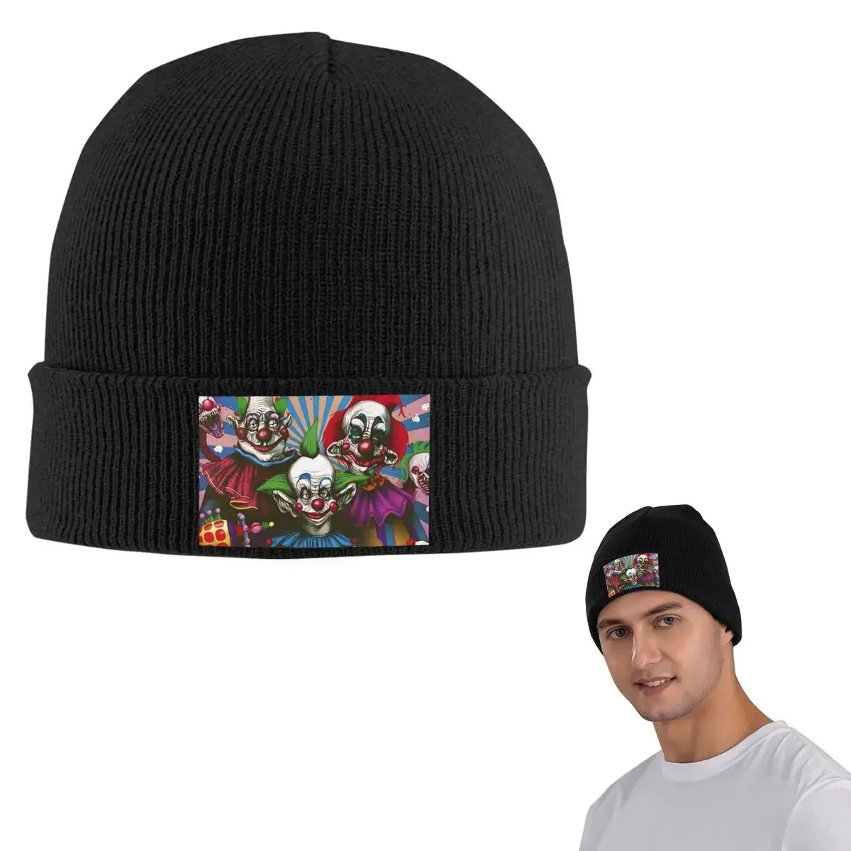 Killer Klowns From Outer Space Film Warm Knitted Cap Fashion Bonnet Hat Autumn Winter Outdoor Beanies Hats For Men Women Adult
