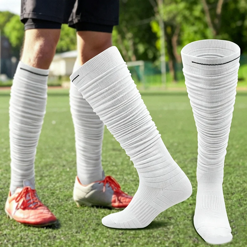 1 Paar professionelle Antikollisions-Kniestrümpfe aus dicker Baumwolle für Herren 2026, bequeme, rutschfeste Fußballsocken, Herren-Rugby-Socken
