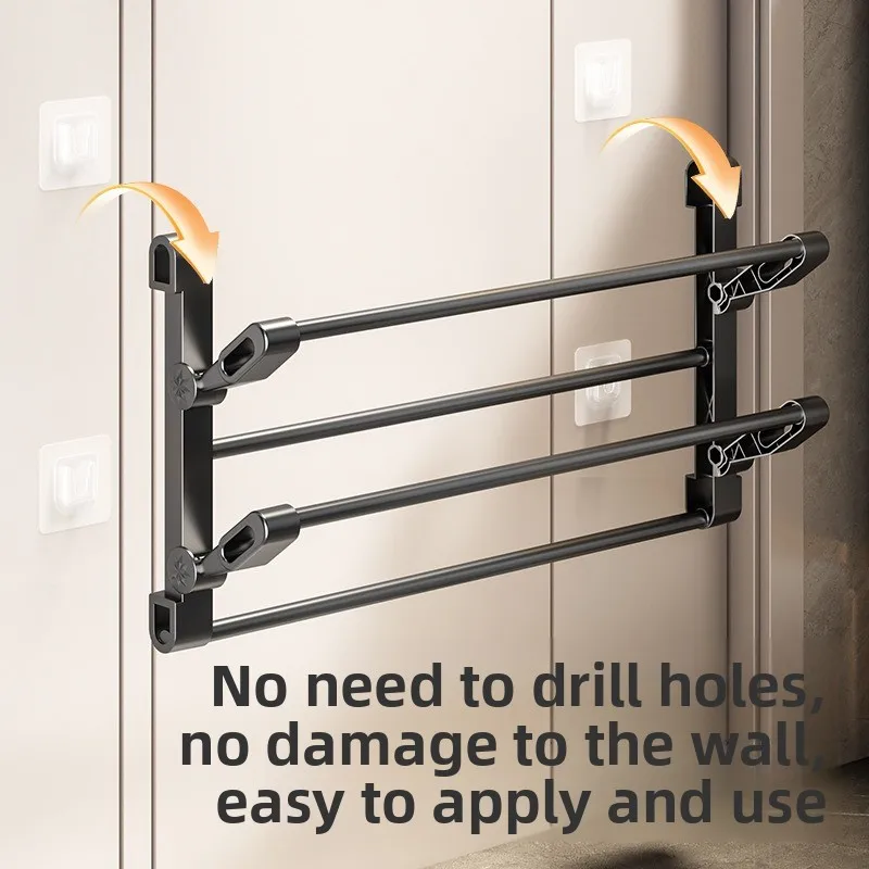 Wall Mounted Foldable Shoe Rack Punch-Free Waterproof Hanging Shoe Organizer