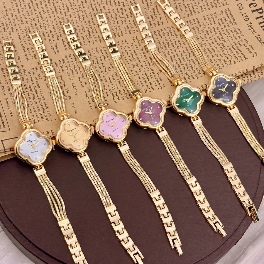Vintage Watch for Woman - Clover Shape Retro Wrist Watch with Tassel Design