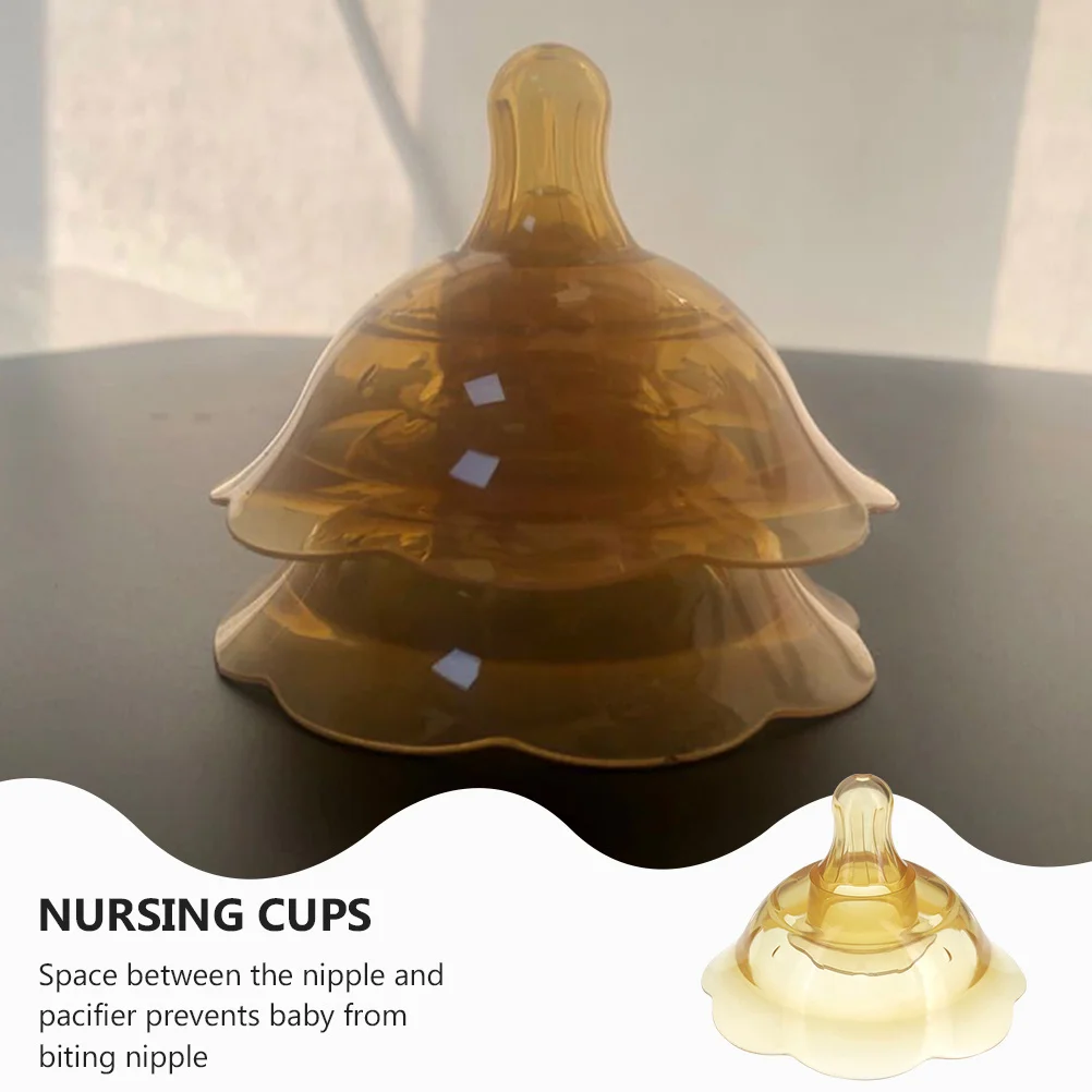 

2pcs Breastfeeding Cups Silicone Leak Proof Nursing Shields Milk Saver Protector Cover Comfortable Feeding Pads Shells
