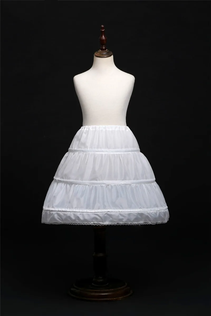 Witte Kinderen Petticoat 2019 A-lijn 3 Hoops Kids Crinoline Bruids Onderrok Bruiloft Accessoires Voor Bloemenmeisje Jurk