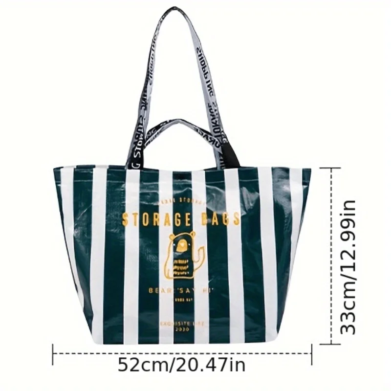 1pc Large-capacity Waterproof Supermarket Shopping Portable PP Woven Shopping Bag for Retail Stores Boutique and Supermarkets