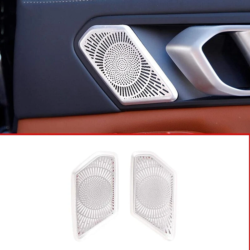 For BMW X5 G05 X6 G06 X7 G07 2019-2021 Aluminum Rear Door Handle Speaker Horn Trim Cover