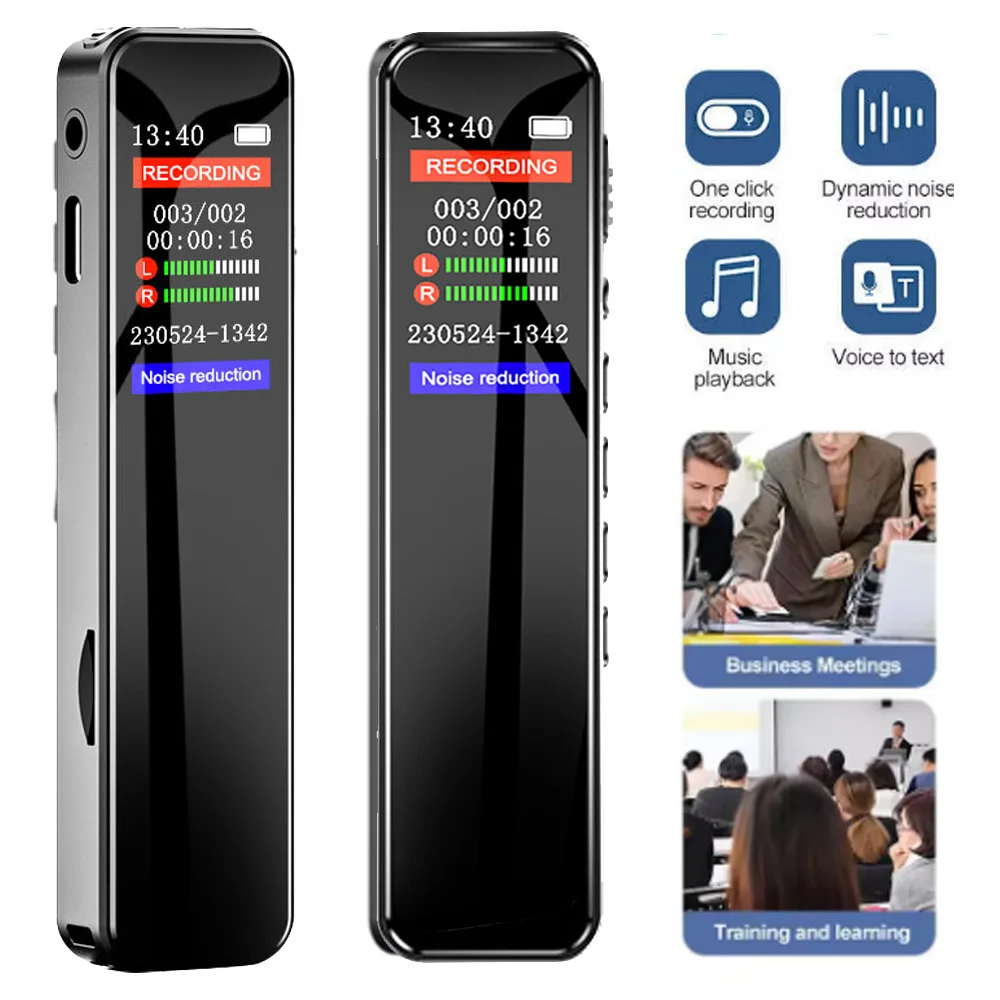 1-2PCS 1536Kbps Digital Voice Recorder Pen Mini Dictaphone Max Portable MP3 Player Audio Recorder With Recording Work Interviews