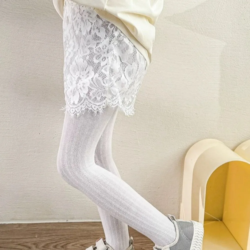 

Эластичные кружевные колготки для маленьких девочек, детские колготки с юбкой, тонкие милые леггинсы для детей
