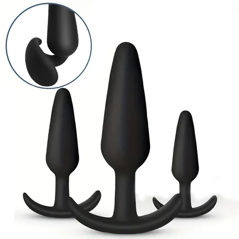 3 Different Size Anal Plug Soft Silicone Anal Butt Plug Stimulator Adult sexx Toys for Men/Women Prostate Massager Anal Trainer