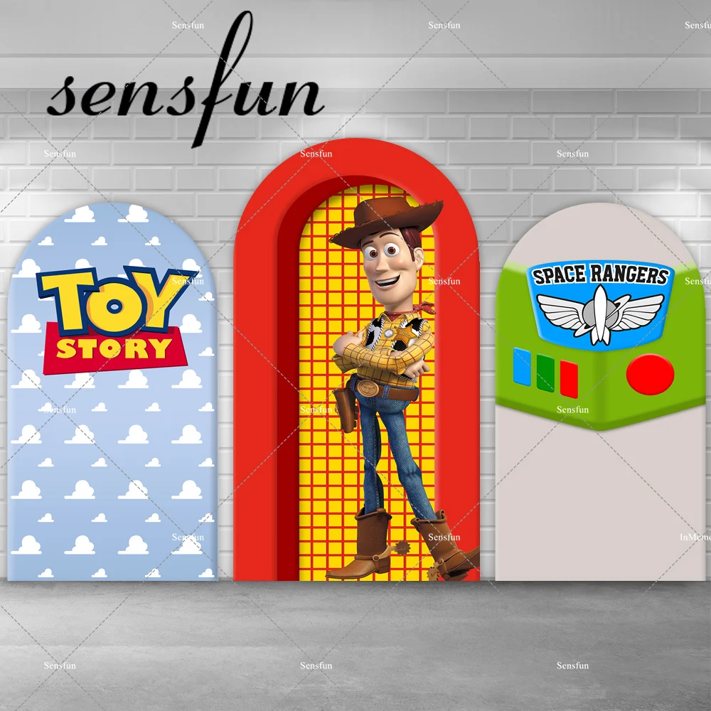 Toy Story Theme Chiara Wall Arch Backdrop Cover For Boys Baby Shower Birthday Party Decor Woody Arched Background Double-sided