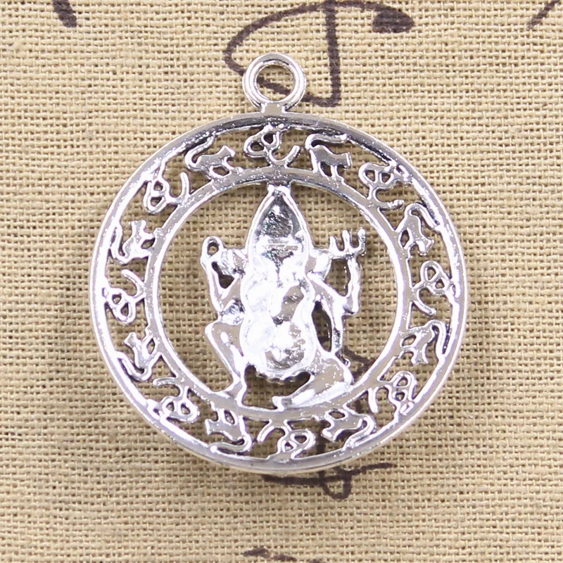 2pcs Charms Ganesha Buddha Elephant 44x38mm Antique Silver Color Pendants DIY Crafts Making Findings Handmade Tibetan Jewelry