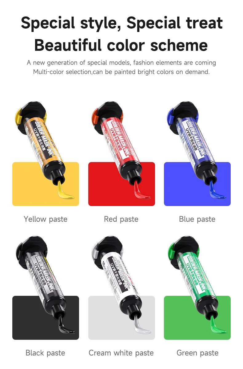 【MECHANIC】 SU7 Series 6 colors Soldering Paste for Mobile Phone Repair Fast Curing UV Welding Mask PCB soldering instant dry ink