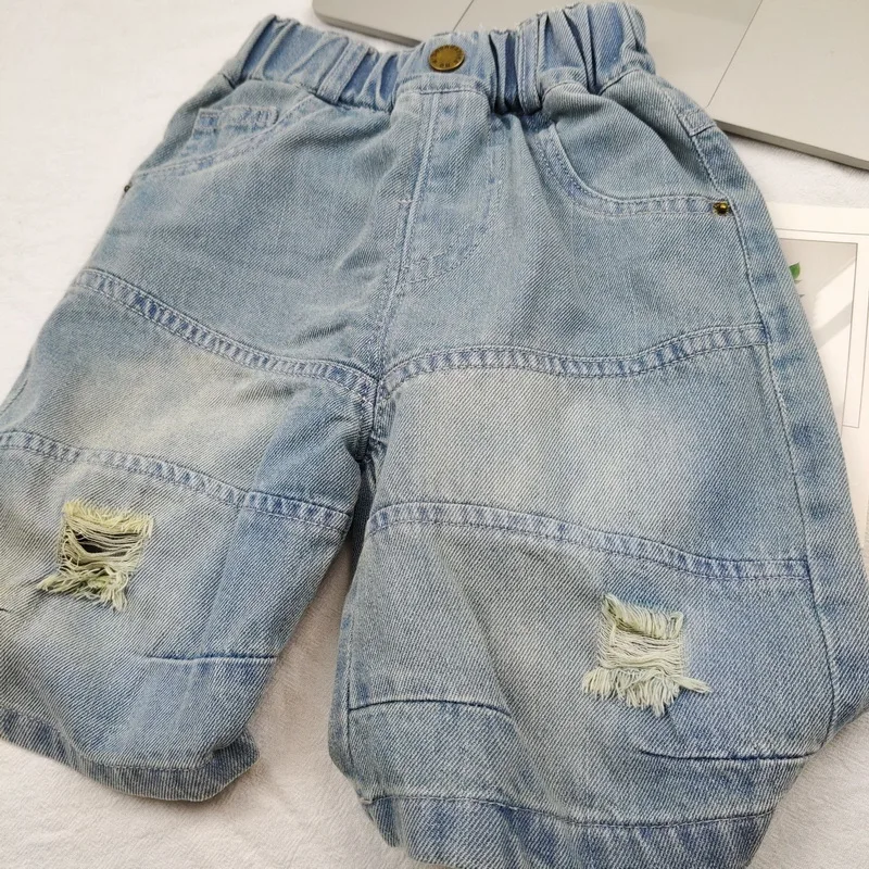 

Boys Jean Shorts Summer Retro Comfort Kids Denim Shorts For Boys 2-8 Years Wear Children Ripped Hole Jeans