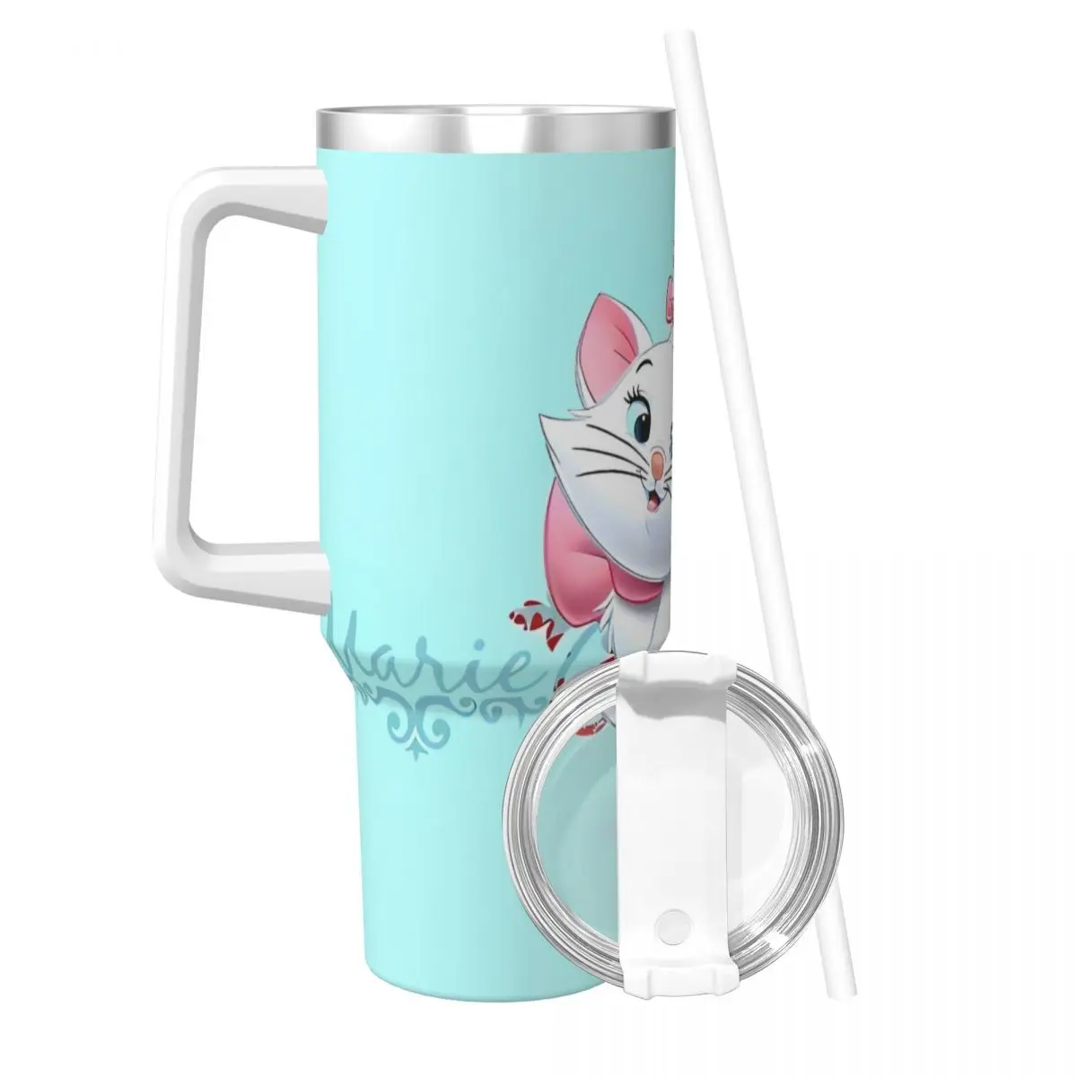 Marie Cat Stainless Steel Tumbler Travel Car Mugs Large Capacity Coffee Mug Keep Heat Cold Drink Milk Tea Water Bottle