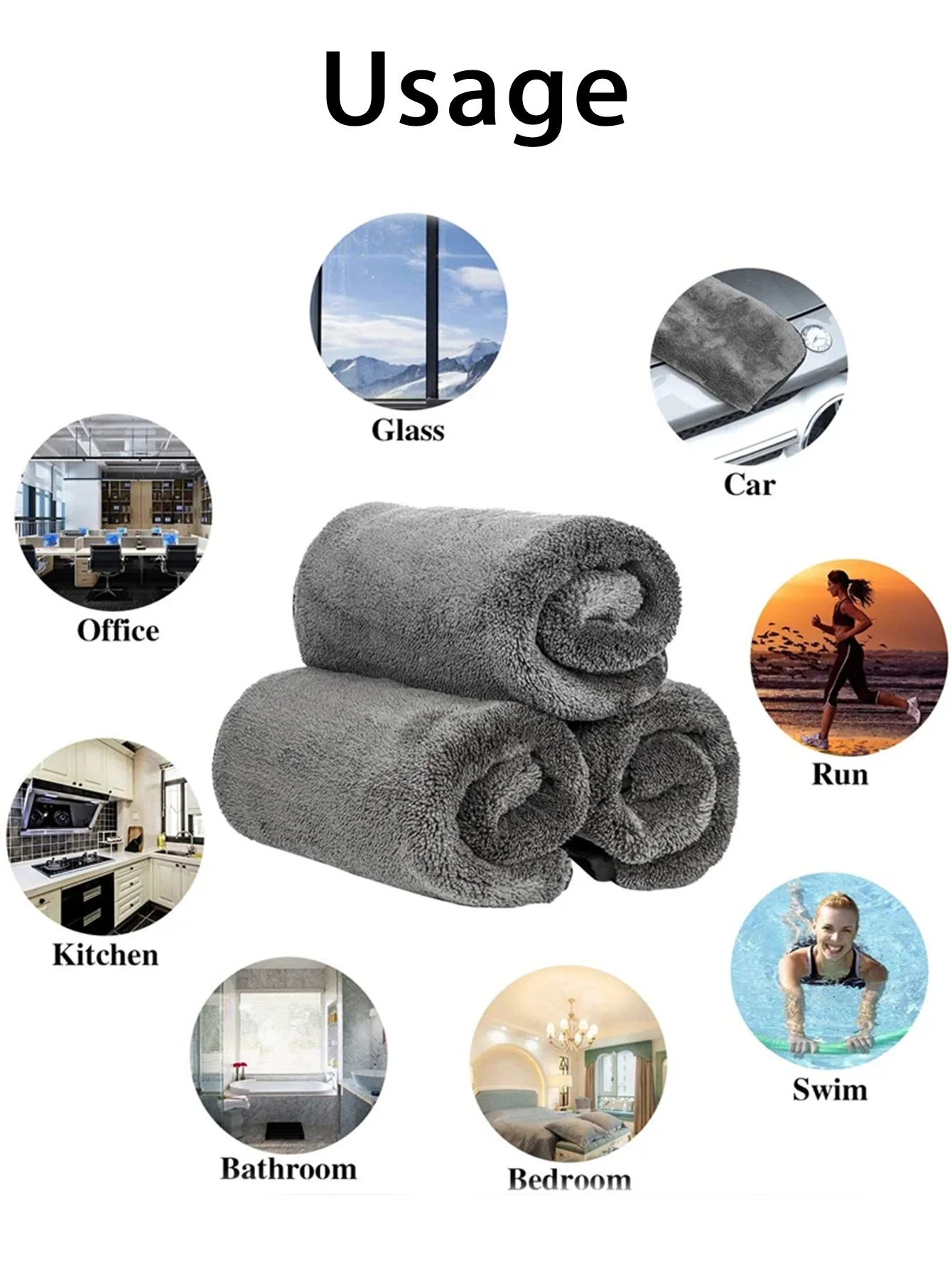 40x40/60cm Wash Microfiber Towel Car Care Cloth Detailing1200GSM Microfiber High Absorption Cleaning Towels Auto Accessories