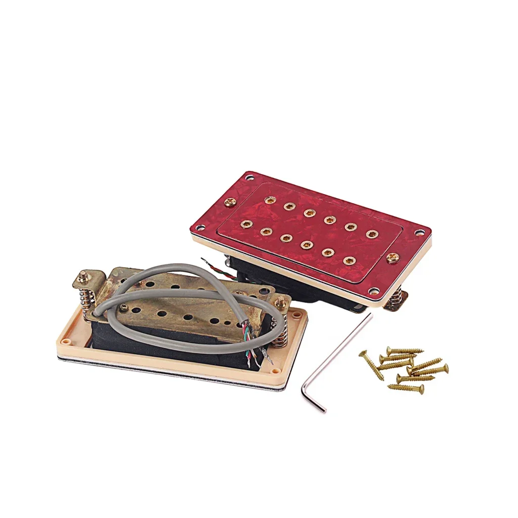 

6-струнный гитарный звукосниматель с красным жемчугом — керамический магнитный хамбакер с винтажным выходом для деталей электрогитар