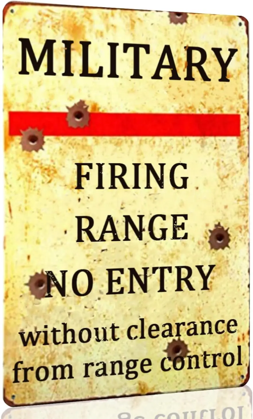 Military Decor Vintage Metal Tin Sign Military Firing Range Signs Military Posters No Entry Warning Sign Retro Man Cave Garage P